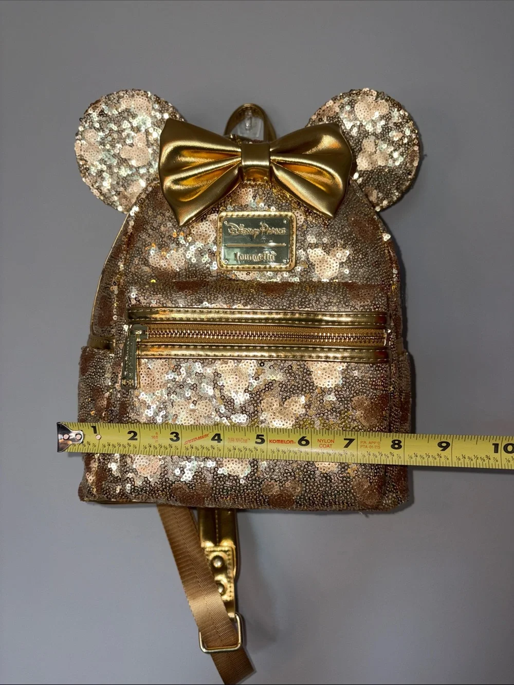 NWT Loungefly Disney Minnie Mouse Golden Sequin Mini Backpack